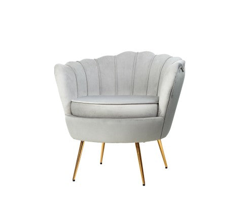 Retro  Velvet Armchair - Grey - JVEES