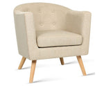 Fabric Tub Armchair Beige - JVEES