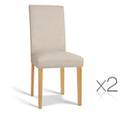 Set of 2 Fabric Dining Chair Beige - JVEES