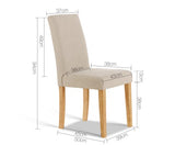 Set of 2 Fabric Dining Chair Beige - JVEES