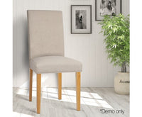 Set of 2 Fabric Dining Chair Beige - JVEES