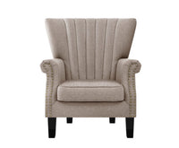 Fabric Armchair Accent Chair - Beige - JVEES