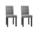 Set of 2 High Back Button Back Dining Chairs - JVEES