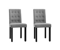 Set of 2 High Back Button Back Dining Chairs - JVEES