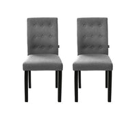 Set of 2 High Back Button Back Dining Chairs - JVEES