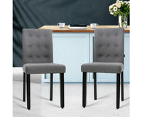 Set of 2 High Back Button Back Dining Chairs - JVEES