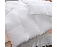 50% Duck Feather & 50% Duck Down Quilt 500GSM + Duck Pillows Twin Pack Combo - King - White