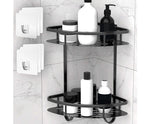 2 Pack Aluminium Adhesive Shower Caddy Corner Shelf Storage Rack for Bathroom