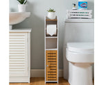 Toilet Paper Roll Holder for Bathroom with roller (Bamboo, 76cm)