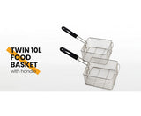 EuroChef Commercial Electric Deep Fryer Twin Frying Basket Chip Cooker Fry