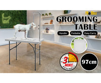 97cm Dog Cat Pet Grooming Salon Table Foldable Carry Height Adjustable