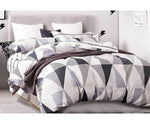 Queen Size Black White Repeated Triangle Quilt Cover Set(3PCS) - JVEES