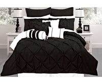 Queen Size Black Diamond Pintuck Quilt Cover Set (3PCS) - JVEES