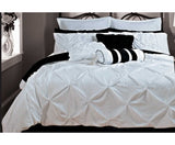 Queen Size White Diamond Pintuck Quilt Cover Set (3PCS) - JVEES