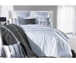 Super King Size White Striped Sequins Quilt Cover Set (3PCS) - JVEES