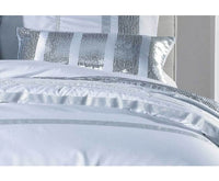 King Size White Striped Sequins Quilt Cover Set(3PCS) - JVEES