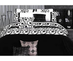 Queen Size White and Black Flocking Quilt Cover Set(3PCS) - JVEES