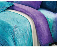 Queen Size Turquoise Aqua and Purple Quilt Cover Set (3PCS) - JVEES