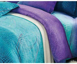 Queen Size Turquoise Aqua and Purple Quilt Cover Set (3PCS) - JVEES