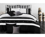 Super King Size Black White Striped Quilt Cover Set - JVEES