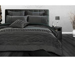 Queen Size Stone Grey Pintucking Quilt Cover Set (3PCS) - JVEES