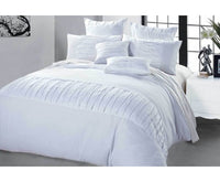 Queen Size White Pintuck Quilt Cover Set (3PCS) - JVEES