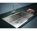 810x505mm Handmade 1.5mm Stainless Steel Undermount / Topmount Kitchen Sink with Square Waste - JVEES