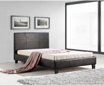 Palermo King Single Bed with PU Leather — Brown - JVEES