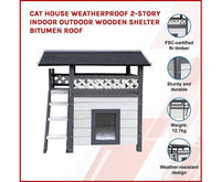 Cat House Weatherproof 2-Story Indoor Outdoor - JVEES