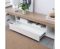 Coastal White Wooden TV Cabinet Entertainment Unit 180cm - JVEES