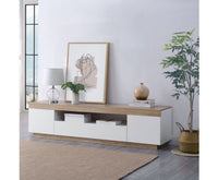 Coastal White Wooden TV Cabinet Entertainment Unit 180cm - JVEES