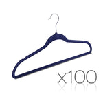 Set of 100 Slim Navy Velvet Hangers