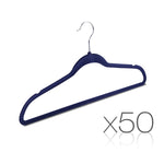 Set of 50 Slim Navy Velvet Hangers