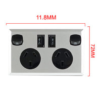10A Double Australian USB Power Point Supply 2 Socket Switch Wall Plug Black - JVEES