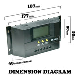 30A 12V-24V LCD Display PWM Solar Panel Regulator Charge Controller Battery Auto - JVEES