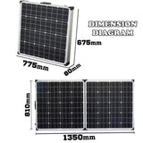 New 12V 160W Solar Folding Panel Kit Caravan Boat Camping Power Mono Charging - JVEES