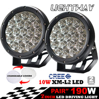 Pair 7inch 190w Cree LED Driving Light Black Spotlight Offroad HID 4x4 ATV - JVEES