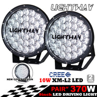 Pair 9inch 370w Cree LED Driving Light Black Spotlight Offroad HID 4x4 ATV - JVEES