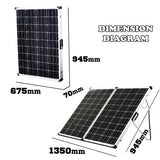 250W FOLDING SOLAR PANEL KIT 12V CARAVAN BOAT CAMPING POWER MONO CHARGING HOME - JVEES