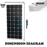 12V 130W Solar Panel Home Generator Camping Power Mono Charging Kit Battery PWM - JVEES