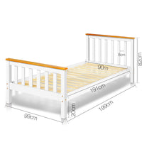 Pine Wood Single Bed Frame - JVEES