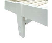 King Single Wooden Bed Frame - White - JVEES