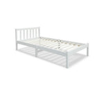 Single Size Wooden Bed Frame - White - JVEES