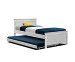 King Single Wooden Bed Frame Trundle - JVEES