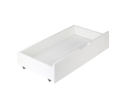 Set of 2 Single Size Wooden Trundle Drawers - White - JVEES