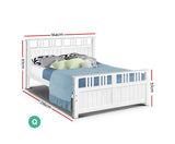 Queen Size Wooden Bed Frame - White - JVEES