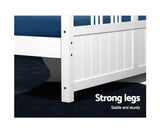 Queen Size Wooden Bed Frame - White - JVEES