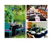 6X Wedding Table Cloths Rectangle Tablecloth Party Banquet Black 320X153CM - JVEES