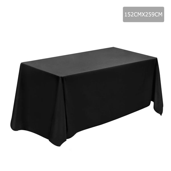 6 Pcs Wedding Table Cloth Rectangle 259cm Black