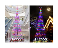 5M LED Christmas Tree 750pc Lights W/- Bonus 3.6M Inflatable Santa on Balloon - JVEES